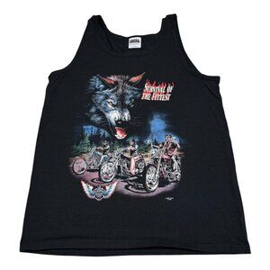 Vintage Tultex 2000 Survival of the Fittest Biker Tank Top Adult Large‎